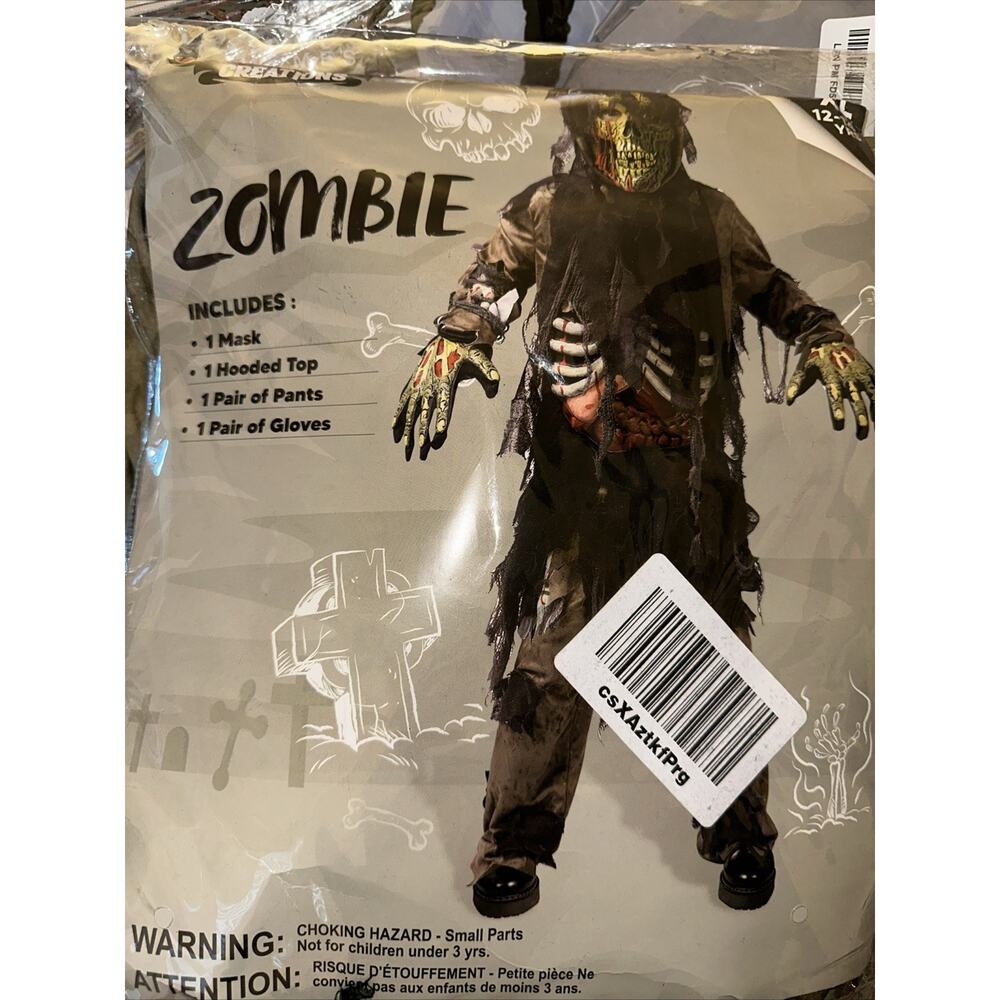Spooktacular Creations Living Dead Zombie Costume XL 12-14 Years Old Kids
